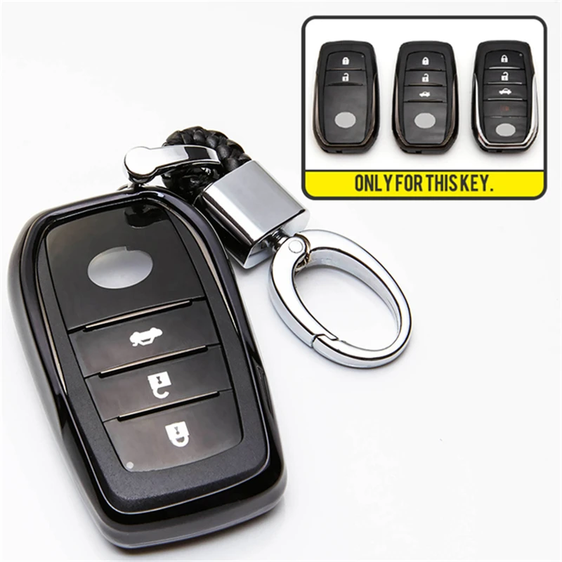 

KUKAKEY 3Button For Toyota Hilux Fortuner Land Cruiser Camry TPU Remote Key Case Fob Shell Cover Skin Holder Car Styling