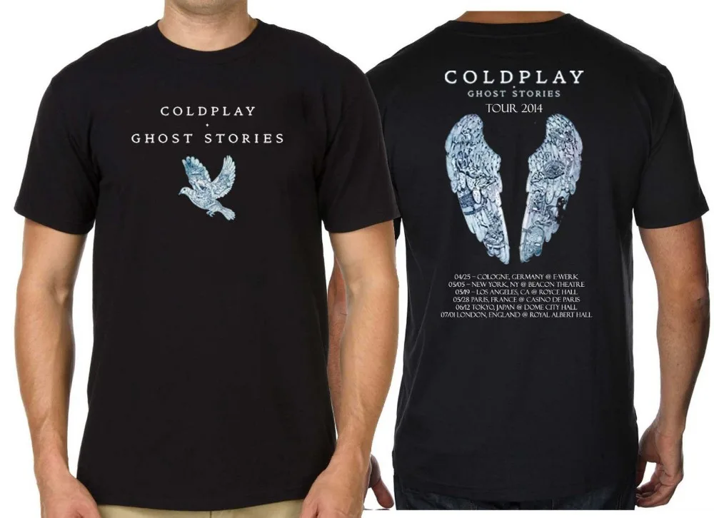 World Tour Coldplay T shirt Ghost Stories Mens Cotton Short Sleeve T