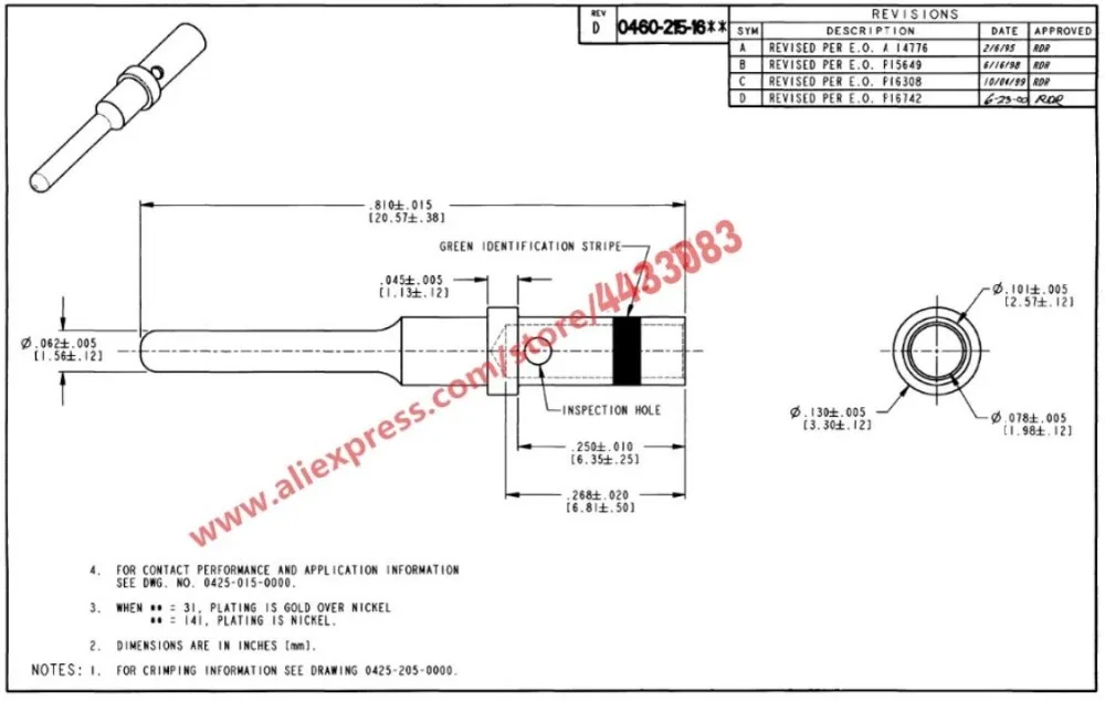 20 компл. Deutsch DT терминалы 14 AWG Твердые обжимные клеммы Pin 0462-209-16141 0460-215-16141