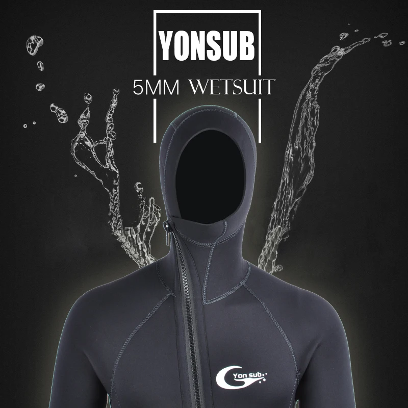 

You Sub 5MM/3MM Front Zipper Swimwear Neoprene Scuba Diving Wetsuit With Hood Underwater Hunting Spearfishing Hooded Diving Suit