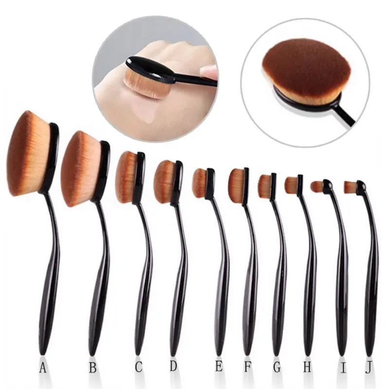 

2017 New 10pcs Face Makeup Brush Foundation BB Cream Flawless Base Powder Blusher Cosmetic Beauty Toothbrush Shaped Brushes