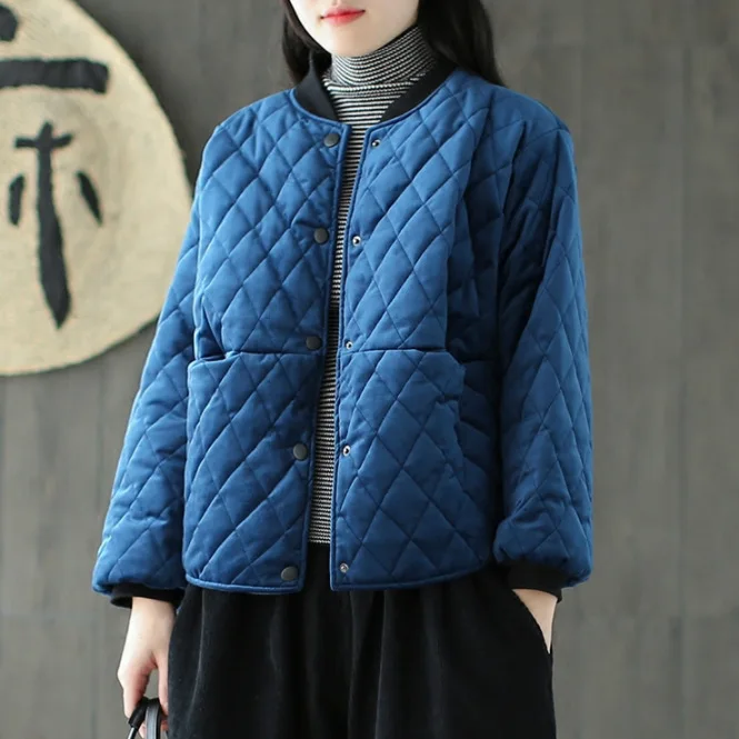 Argyle Parkas женские осенние зимние однотонные винтажные карманы однобортный прямой