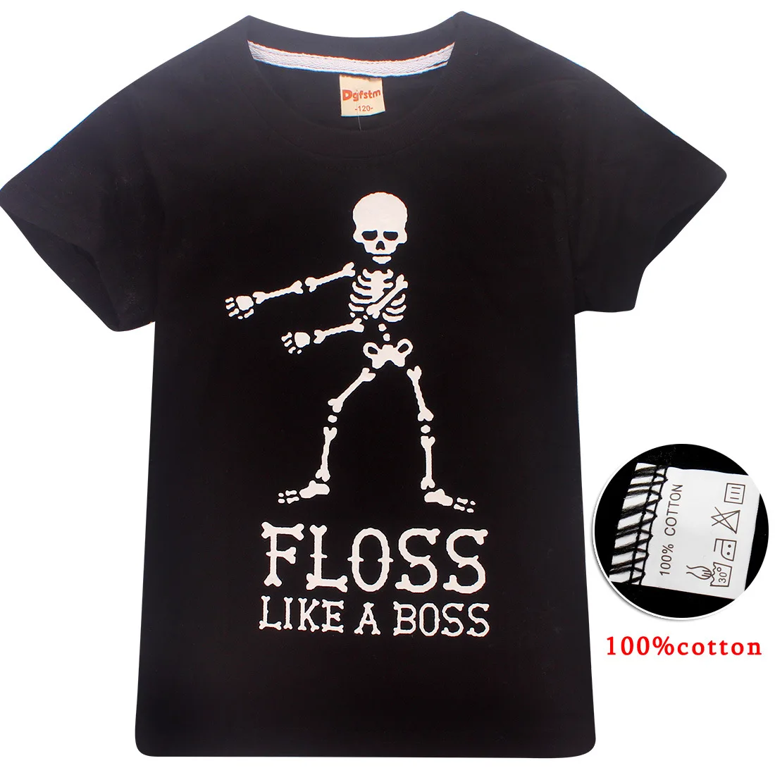 Популярная детская футболка с принтом «Fortnight»; детская футболка; топы; футболки с принтом «Fortress Night»; костюм для танцев «Like a Boss» для мальчиков и девочек - Цвет: Черный