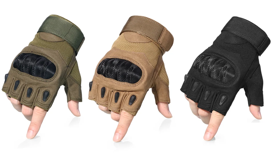 Спортивные Тактические перчатки для фитнеса без пальцев Военная армия велосипеде похода страйкбол Велоперчатки