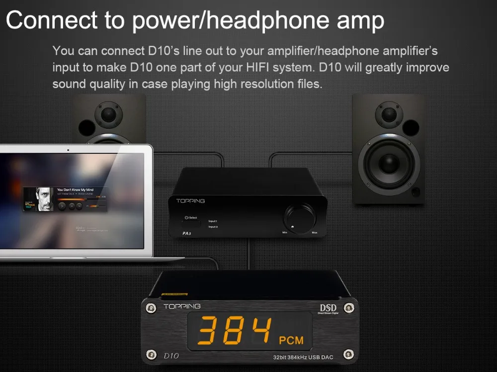Топпинг D10 мини USB ЦАП DSD PCM384 CSS XMOS XU208 ES9018K2M OPA2134 аудио усилитель декодер