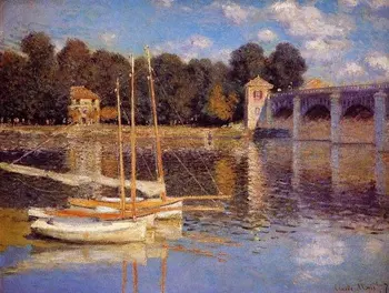 

Nice river landscape oil painting by Monet,unique gift at cheap price,50*60cm