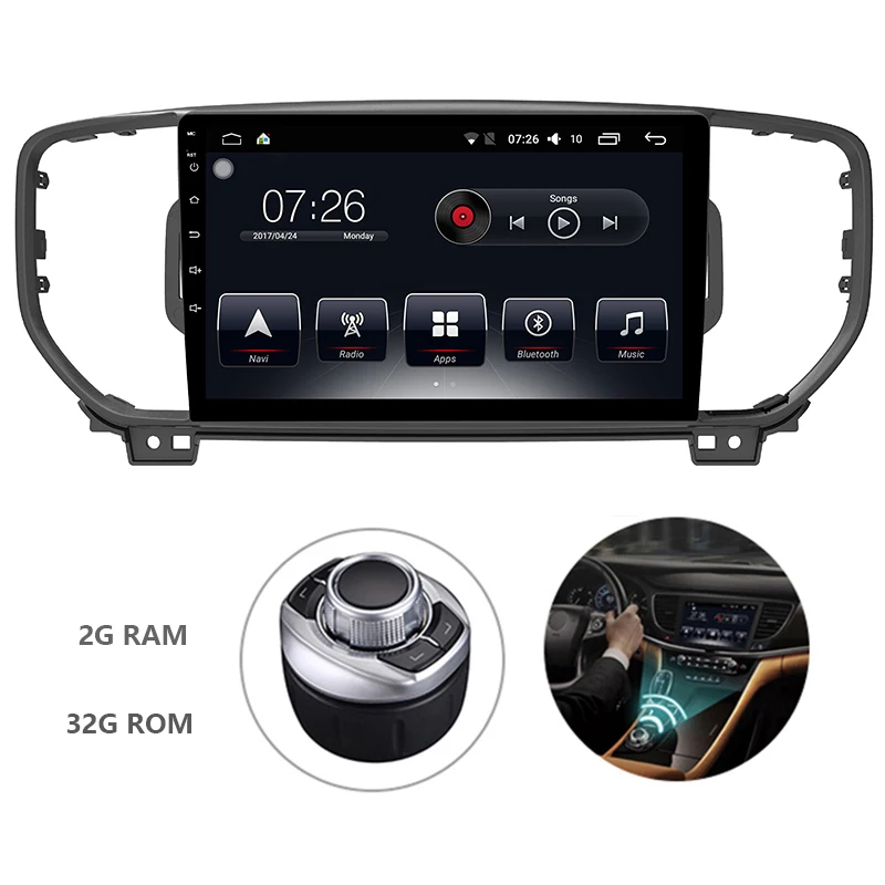 

10.1" One Din Android 7.1 OS Special Car DVD Multimedia Player for Kia KX5 2016-2018 (China) with 2GB RAM 32GB ROM
