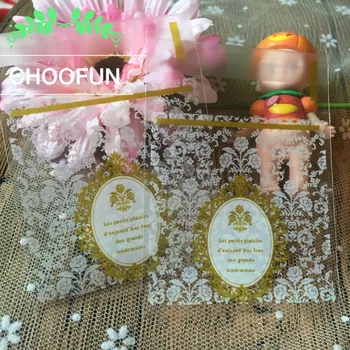 

100pcs 10cm&7cm OPP Baroque classical lace Style Soap Packaging Bags Cookie Gift and Candy Self Adhesive Seal Plastic bags B129