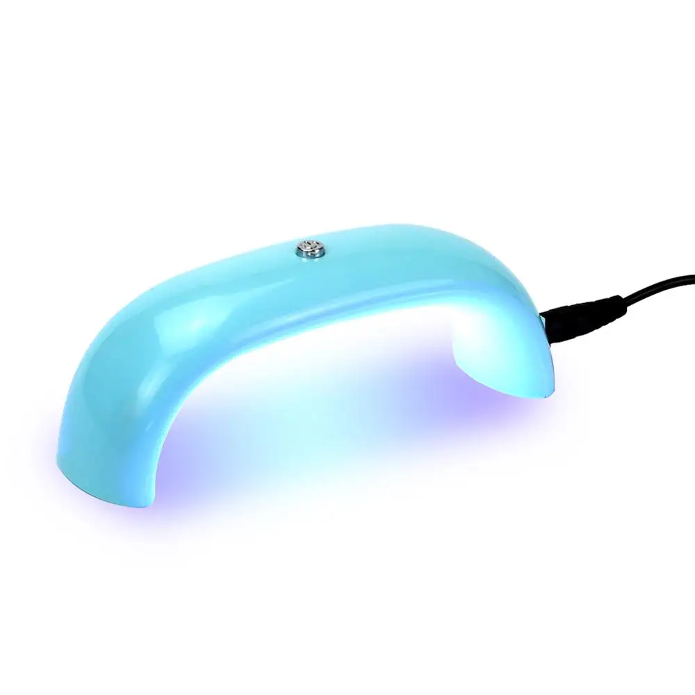 Портативная мини 9 Вт Светодиодная лампа для сушки ногтей USB зарядное устройство светодиодный светильник Быстросохнущий гель для ногтей Маникюр для нейл-арта мини-лампа с USB инструмент для ногтей - Цвет: Blue
