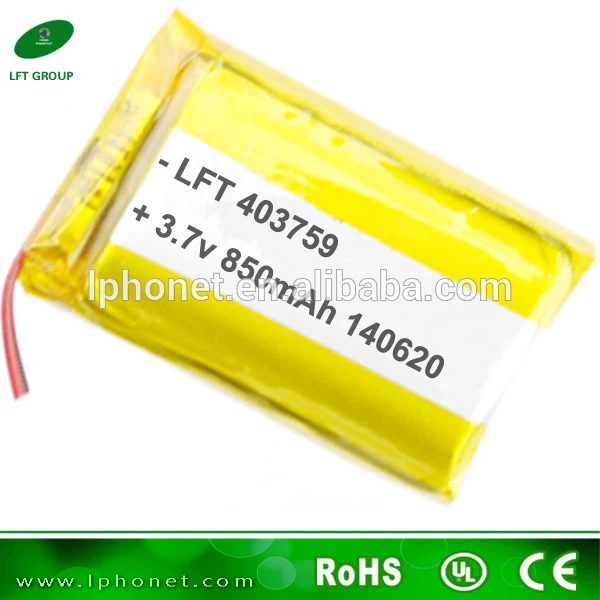 403759 3.7 В Li-Ion 850 мАч lipo аккумулятора для GPS Tracker