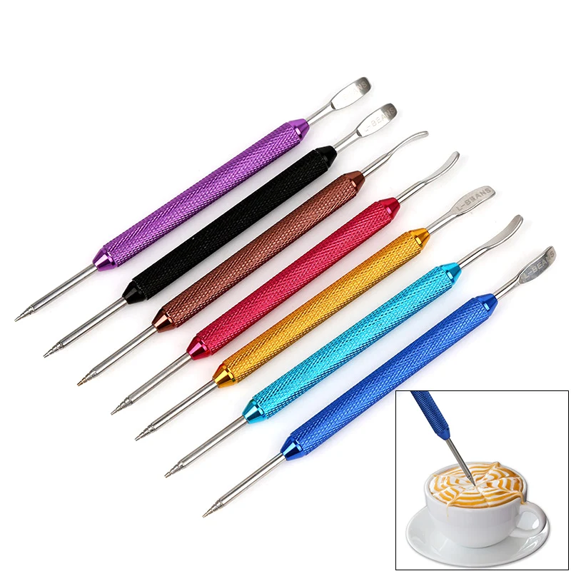 1PC Coffee Latte Foam Art Pen Needle Spatula Stainless Barista Tool Coffee Latte Stainless Steel Art Pen Tool 9 Colors randomly 1PC Coffee Latte Foam Art Pen Needle Spatula Stainless Barista Tool Coffee Latte Stainless Steel Art Pen Tool 9 Colors randomly