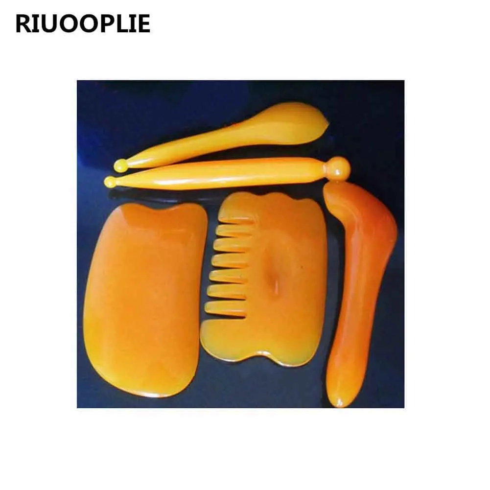 5XChinese Gua Sha Board Scrapping Plate Massage Facial font b Beauty b font Tool font b