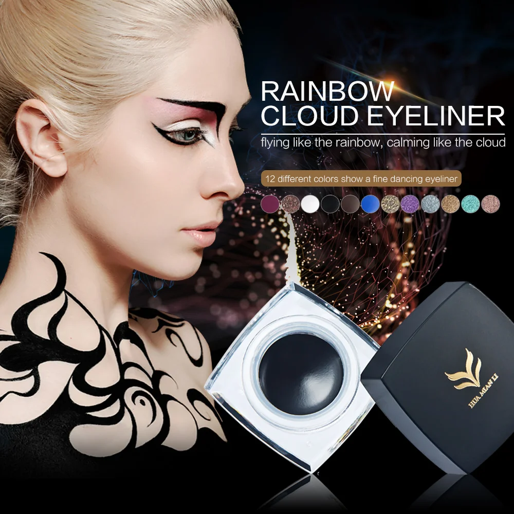 

12pcs Waterproof Rainbow cloud Eye liner cream for makeup 12 colors Eyebrow Eye shadow cream multifunctional Eye liner