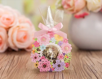 

Free Shipping 50pcs/lot Wedding Favor Candy Box OPP Cand Bag New Design Paper Box And OPP Bag