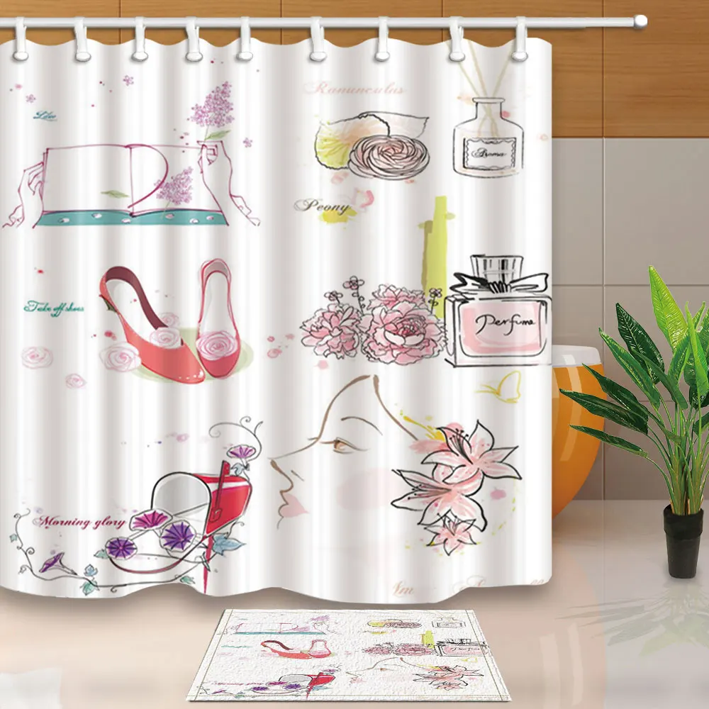 Modern Style High Heels Shower Curtains -Soft and Comfortable Eco-Friendly