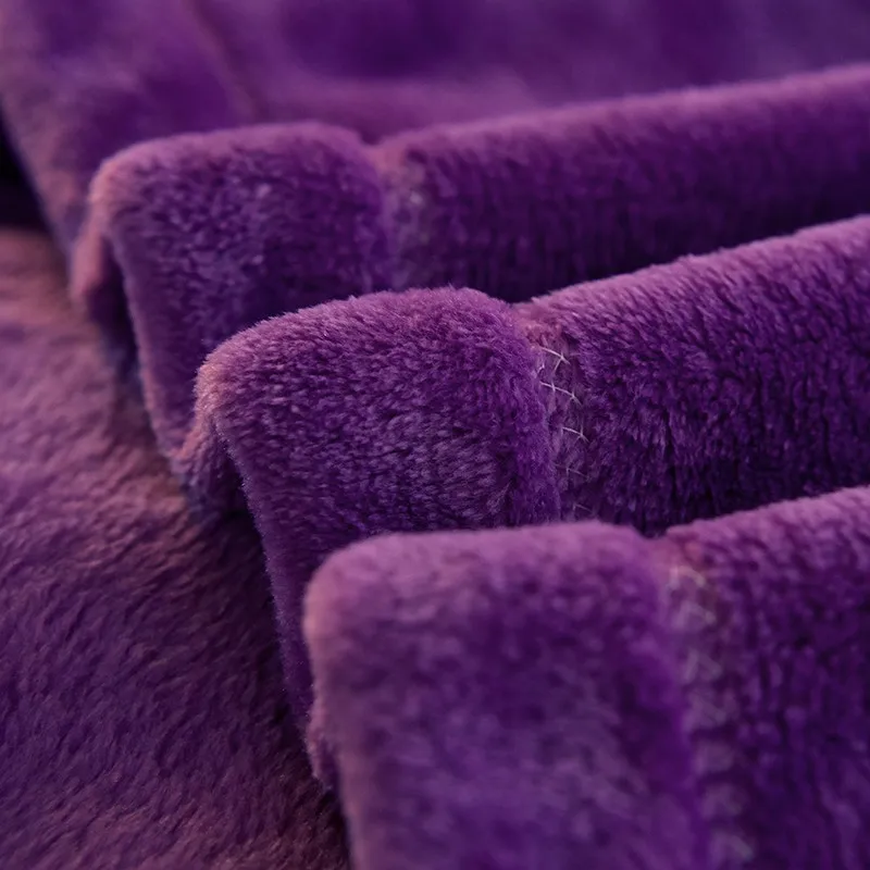 Современные Стиль Королевский Фиолетовый Однотонная одежда норки бархат Рождество присутствует Флисовое одеяло супер теплые мягкие blandets Пледы зима Одеяло