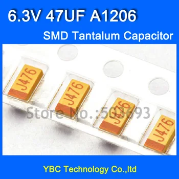 

Free Shipping 100pcs/lot 1206 SMD Tantalum Capacitor 6.3V 47UF A1206 10% Tolerance