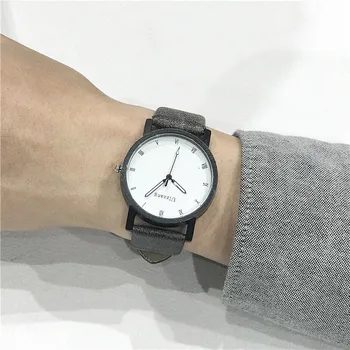 

Fashion Casual Women Man Quartz Watches Frosted Leather Female Male Retro Roman Wristwatch Simple Lovers Vintage Hours Clock