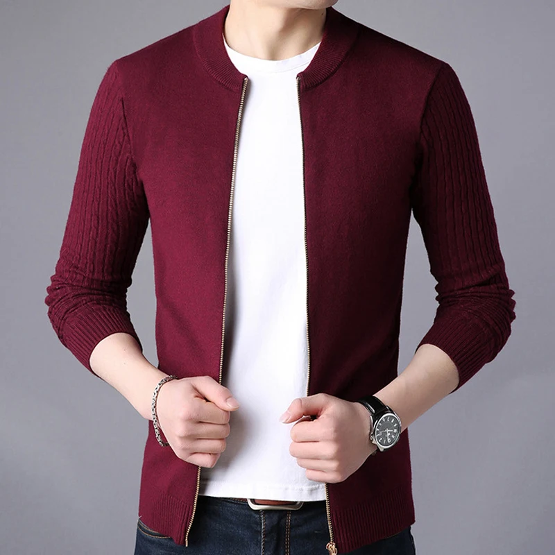 Liseaven الرجال سترة الذكور سترة بلون البلوزات تريكو الدافئة Sweatercoat محبوك الرجال الملابس