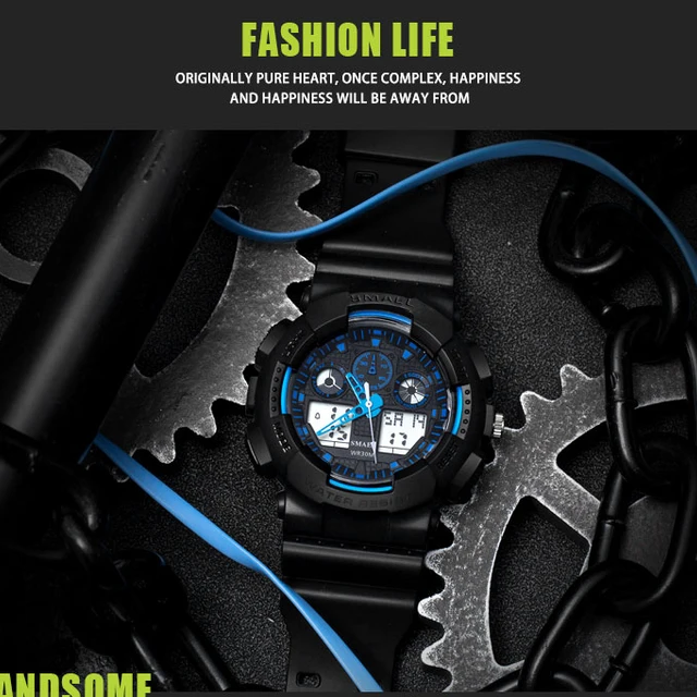 SMAEL Marka zegarek Mężczyźni Sport LED cyfrowy mężczyzna ClockWristwath mężczyźni zegarek Top Marka luksus Relogios męski Montre Homme WS1027 tanie i dobre opinie Quartz Wristwatches 22mm Shock Resistant Stop Watch LED display Auto Date Water Resistant Diver Back Light Chronograph Multiple Time Zone Alarm Luminous Repeater SMAEL Marka zegarek Mężczyźni Sport LED cyfrowy mężczyzna ClockWristwath mężczyźni zegarek Top Marka luksus Relogios męski Montre Homme WS1027 tanie i dobre opinie Quartz Wristwatches 22mm Shock Resistant Stop Watch LED display Auto Date Water Resistant Diver Back Light Chronograph Multiple Time Zone Alarm Luminous Repeater
