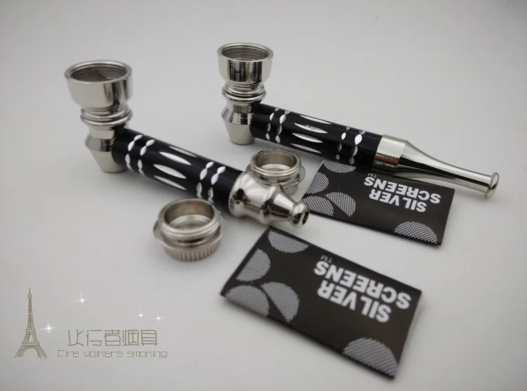 Free shipping 6pcs/lot MINI Pipe Metal Smoking Pipe Weed Pipe Send 5