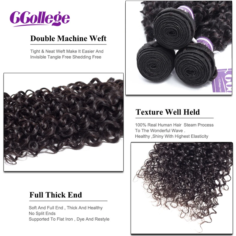 Frontal Do Cabelo Brasileiro Weave Bundles Com