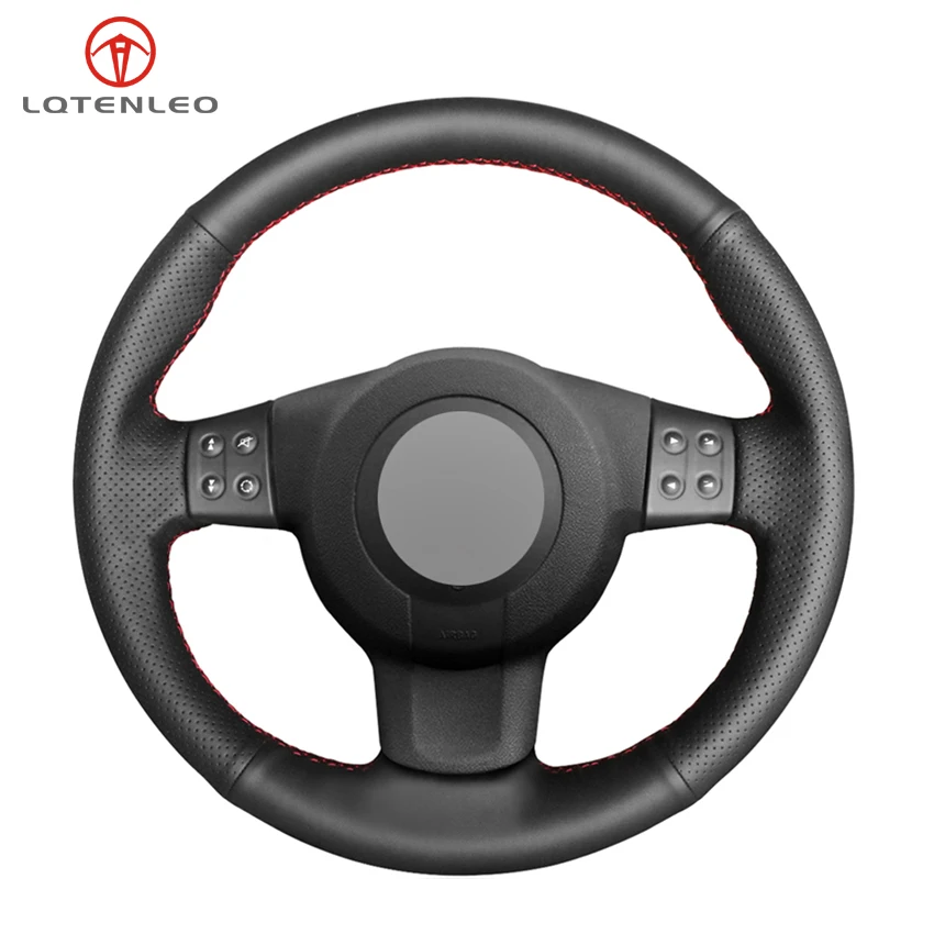 

LQTENLEO Black PU Artificial Leather Sew Car Steering Wheel Cover For Seat Ibiza 6L leon MK2 leon Sport Altea Toledo 2005-2009