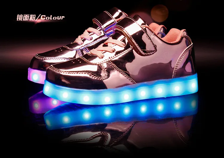 ZENOBIAPEARL дети Led usb зарядка светящиеся кроссовки Детская мода светящаяся обувь для девочек мальчиков мужчин женщин скейт обувь#25-37