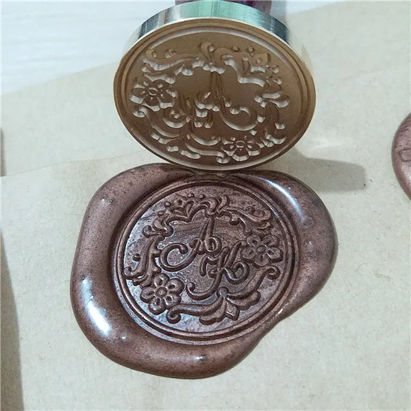 Custom Double Letter Two Initials With Flowers Around Monogram Wax Custom Double Letter Two Initials With Flowers Around Monogram Wax Seal Stamp Personalized Wedding Cute Stationery In Stamps From Office School
