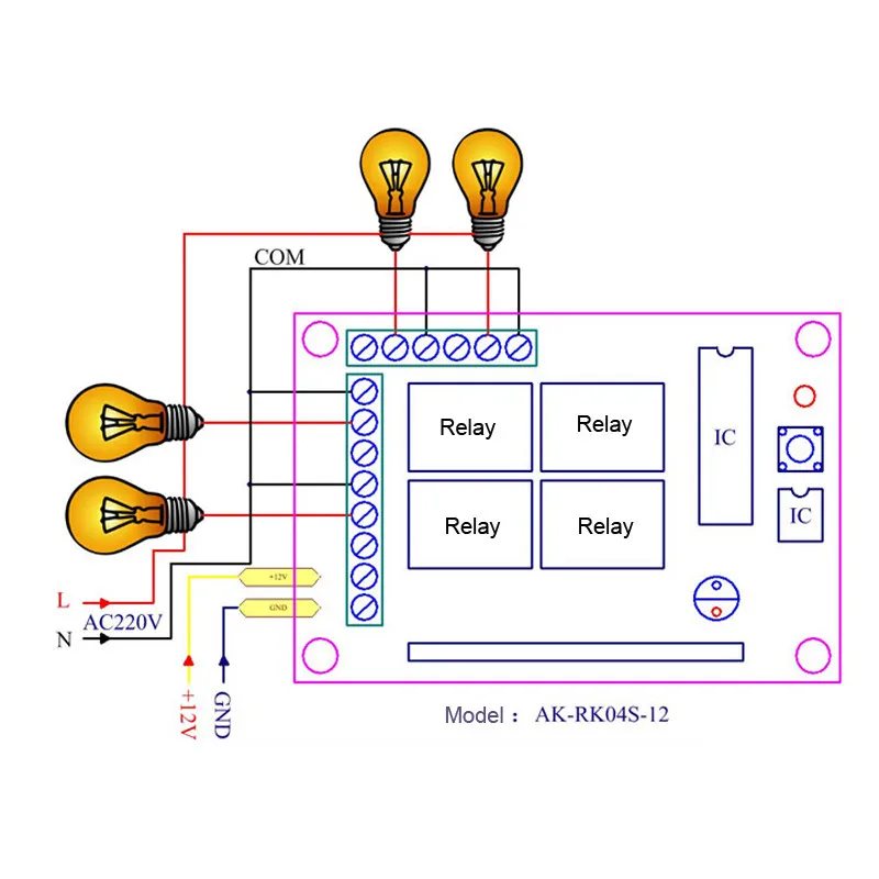 Главная smart DC 12 В 10A 4ch rf Беспроводной Дистанционное управление Радио Управление Лер/переключатель 433 м преобразователя приемник кнопочный переключатель