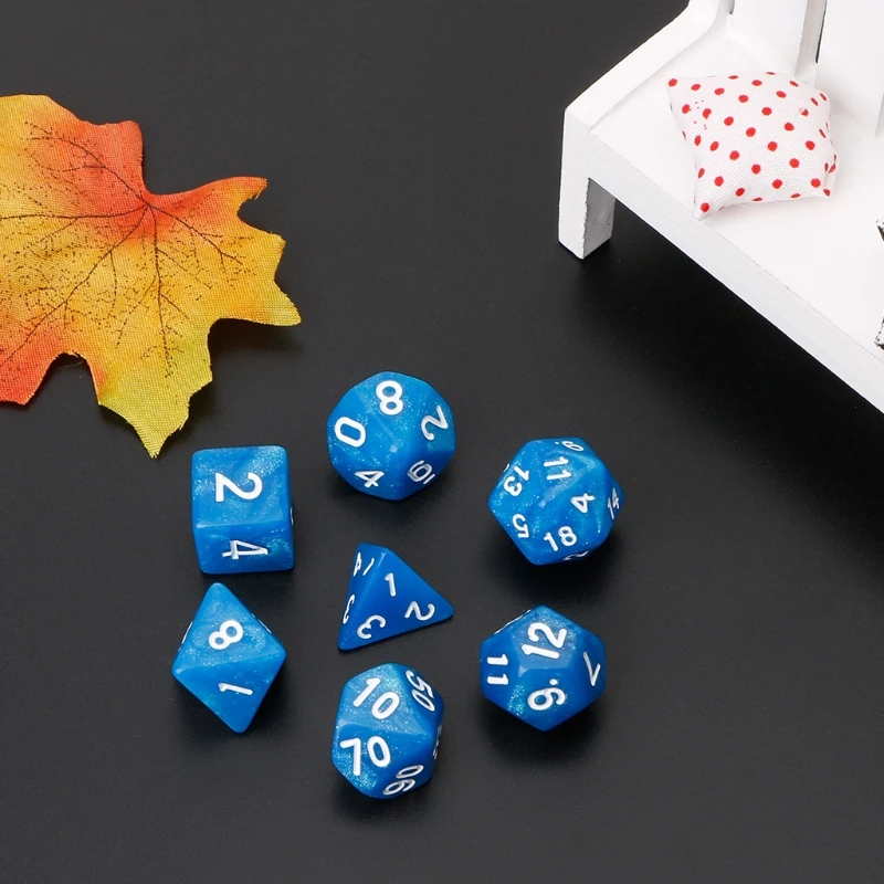 1 Набор/7 шт мерцающие многогранные кости для Pathfinder D20 D12 2xD10 D8 D6 D4 высокое качество