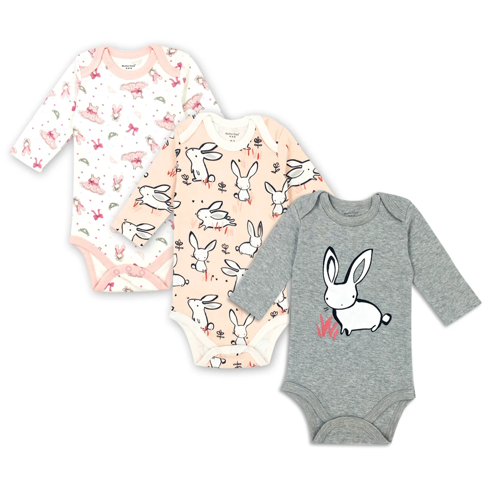 

3 Pack Newborn Bodysuit Baby Girl Boy Clothes Children Babies Bebes Long sleeved 100% cotton cartoon print Clothing 0-24 Months