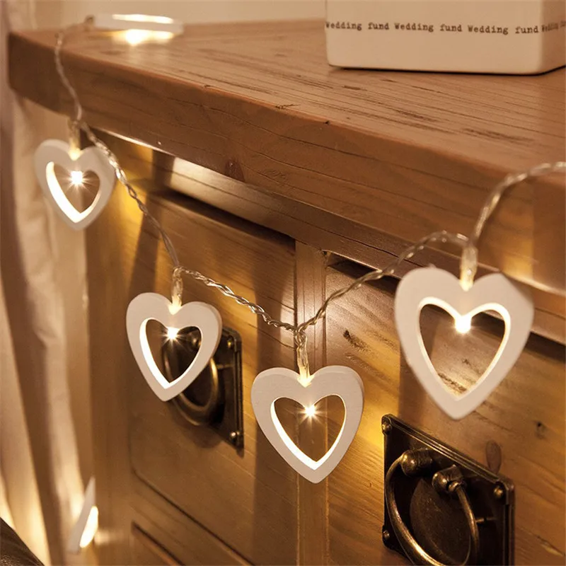 1.2m 10 LED Light String Wooden Love Garland Wedding Decoration Room Layout Birthday Party Decorations Kids. Q | Дом и сад