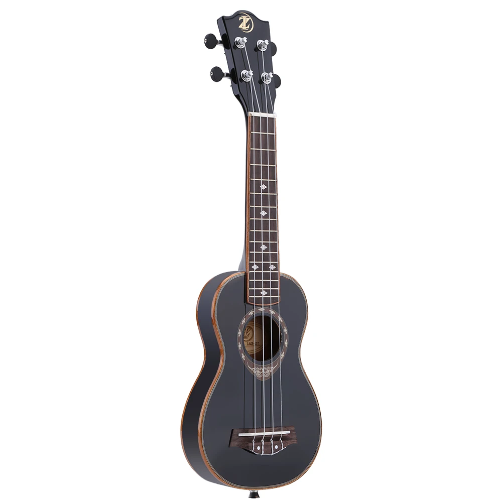 

21" Ukulele Soprano Ukulele 4 Strings Spruce Body Rosewood Fingerboard Ultrathin Special Black Color