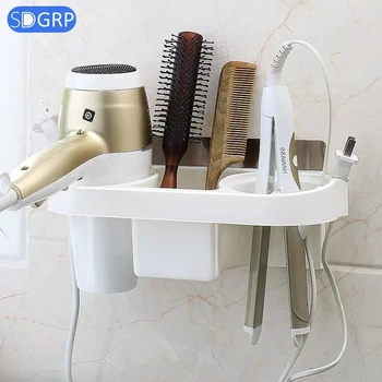

Hair Dryer Holder Multi-functional Bathroom accessories Shelf Hair Dryer Storage Holder Shelf Wall Storage Rack Strong Suction