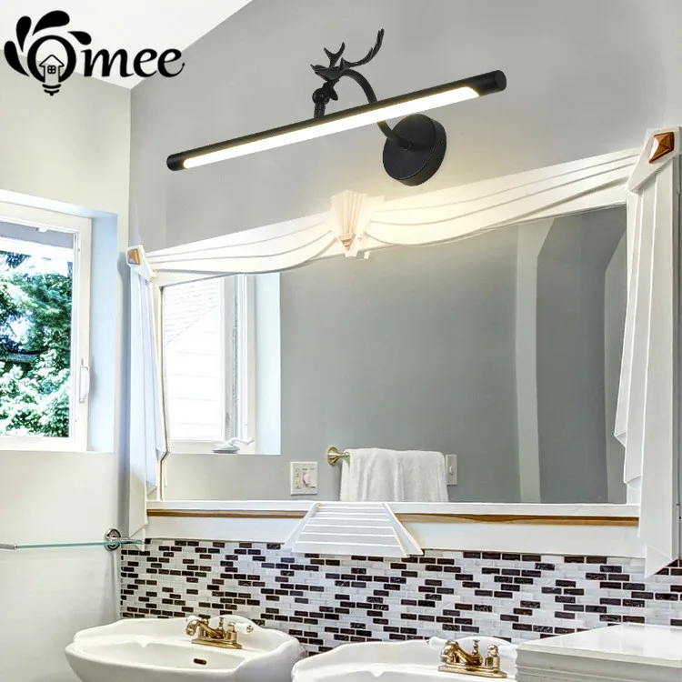 Modern Led Mirror Light Deer Antlers Wall Mounted Industrial Wall Lamp Bathroom Light Waterproof Mirror Lights 12w Home Lighting