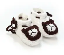1Pair Cute soft baby boys girls cartoon bear handwork knit string toddler shoes children s crib