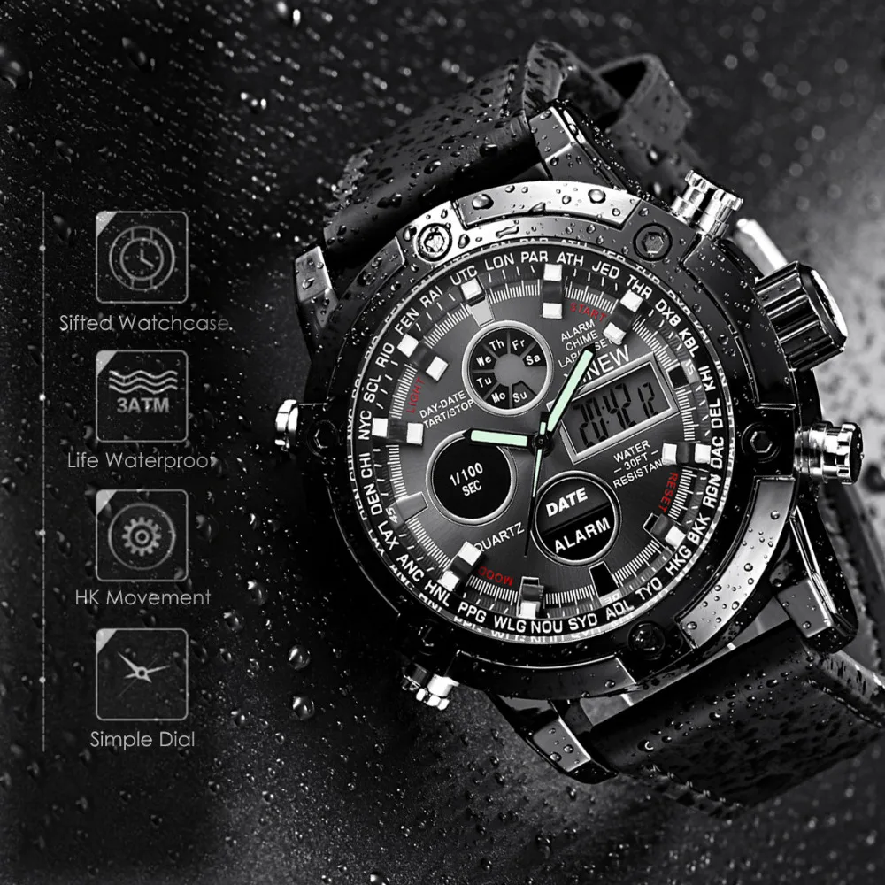 

Relojes MIR Men Watch Male Leather Automatic date Quartz Watches Mens Luxury Brand Waterproof Sport Clock Relogio Masculino