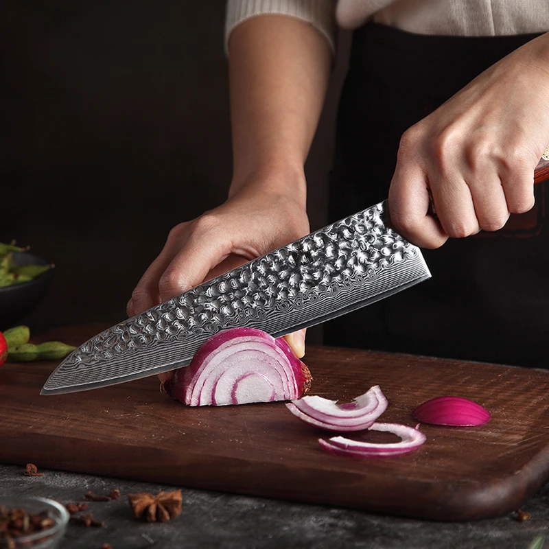  XINZUO 2 PC Kitchen Knife Set Damascus Steel Knives Tools Paring Utility Santoku Chef Slicing Bread - 32998970394