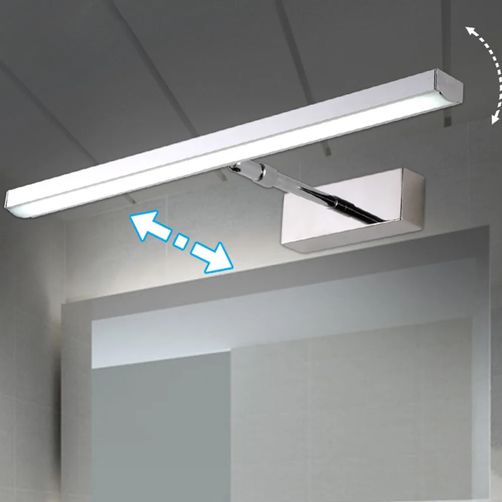 Tanie Lampa led nad lustro 6W 8W 40cm 56cm ze stali nierdzewnej + akrylowe nowoczesne oświetlenie dekoracyjne lampa łazienkowa sypialnia Foyer Study kinkiet ciepły biały