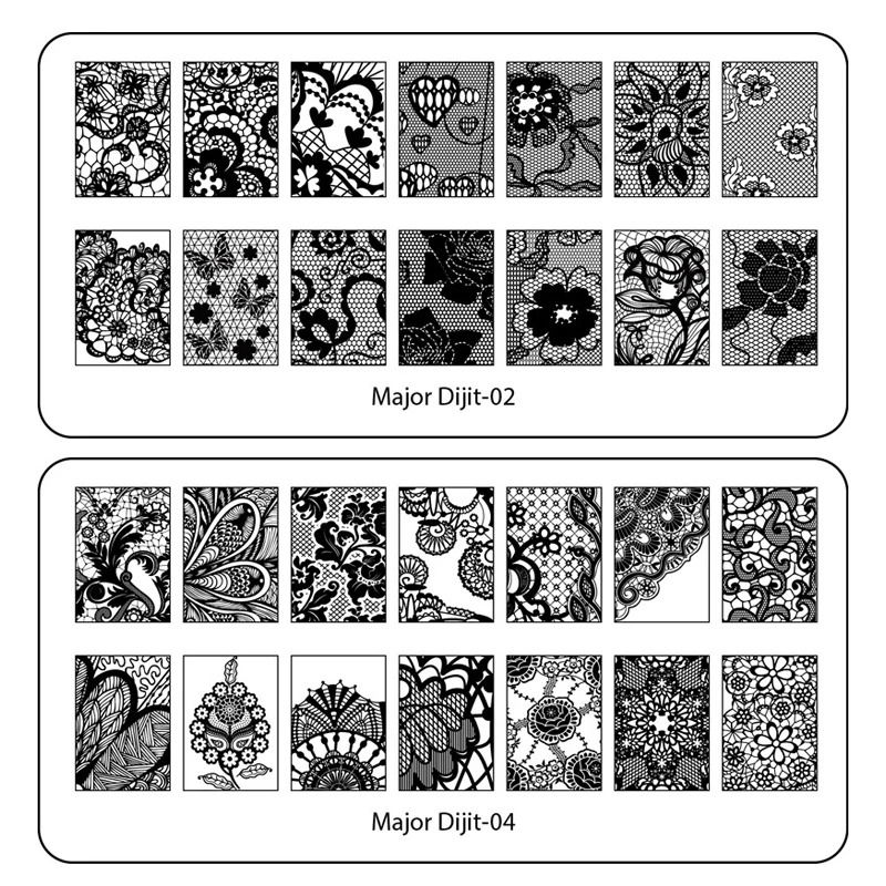 Красота кружева дизайн ногтей штамповки пластины изображения ногтей трафарет для ногтей штампы для дизайна ногтей пластины маникюр шаблон ногтей инструмент