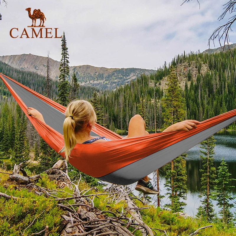 

Camel outdoor hammock parachute cloth dormitory swing adult mountaineering recreational chair
