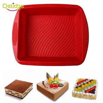 

Delidge 1pc 29*23.5 cm Silicone Cake Mold 3D Large Rectangular Baking Chocolate Mousse Bread Fondant Mold DIY Cake Tools