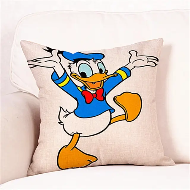 ROUNCO Cute Donald Duck Mickey Cartoon Pattern Cushion Cover dekorative