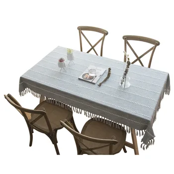 

Grey Modern Decorative Table Cloth Tassel Iace Rectangle Tablecloth Home Kitchen Table Cloths Party Banquet Dining Table Cover