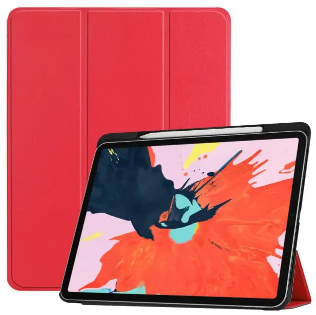 Чехол для iPad Pro 12,9 с магнитной застежкой, кожаный чехол Fundas для iPad Pro 12,9 '', чехол с подставкой+ слот для стилуса - Цвет: Красный