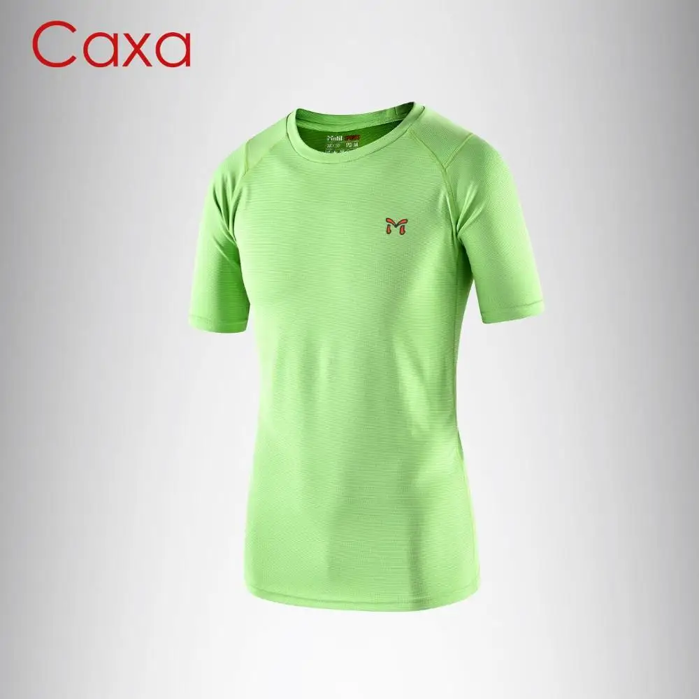 Caxa Мужская быстросохнущая Спортивная футболка, светильник, мягкая футболка для альпинизма, баскетбольная уличная спортивная футболка для бега, футболка для спортзала, фитнеса - Цвет: Light Green