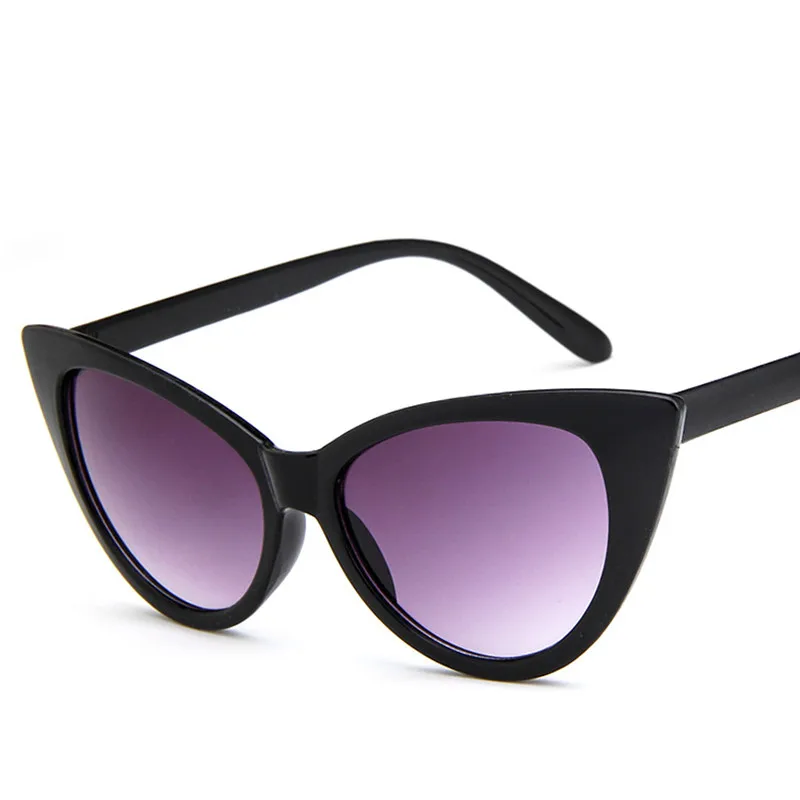Сексуальные солнцезащитные очки "кошачий глаз", Ретро стиль, Винтажные Солнцезащитные очки, женские солнцезащитные очки "кошачий глаз", стильные брендовые дизайнерские очки, UV400 - Цвет линз: Doublegray
