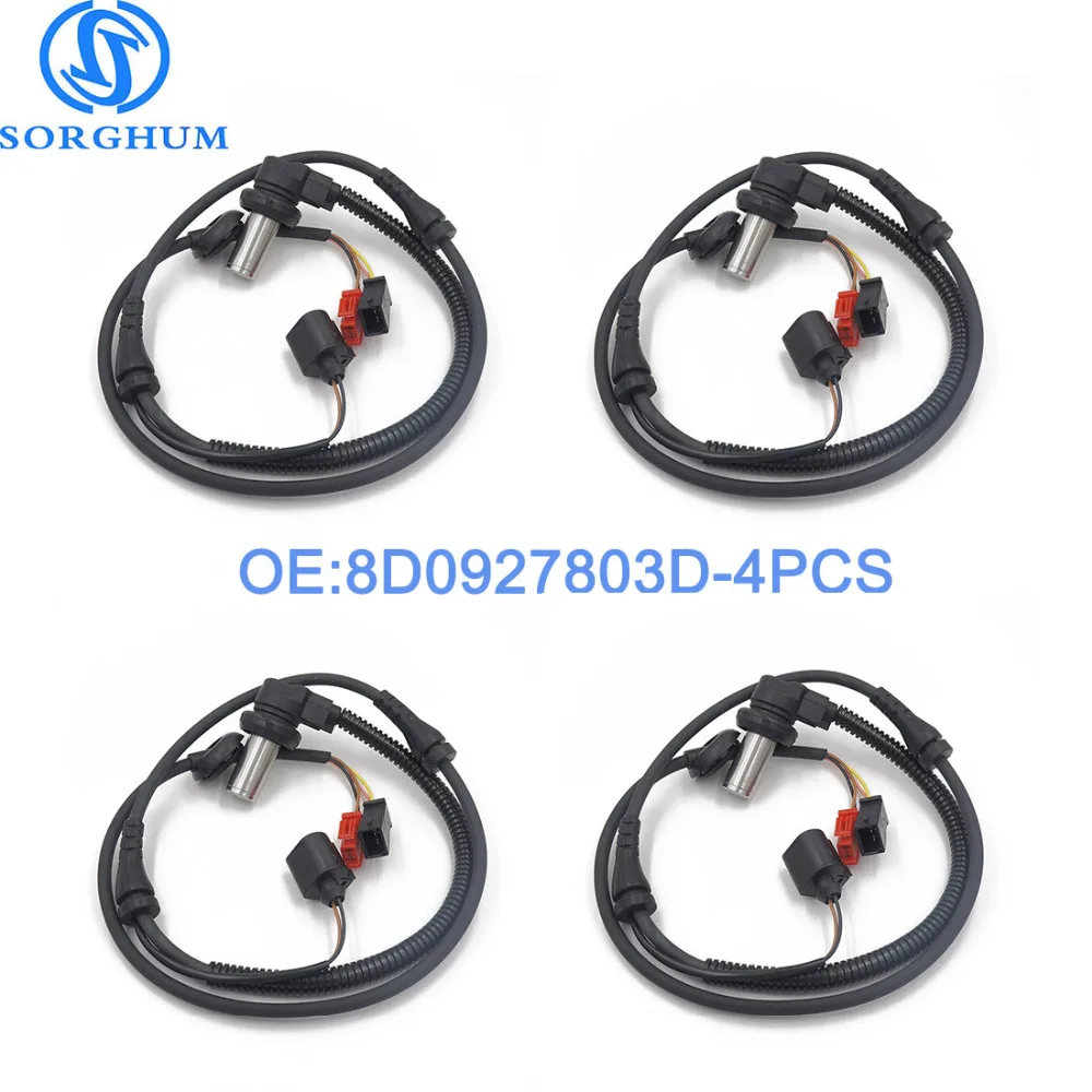 4PCS 8D0927803D Front ABS Wheel Speed Sensor For 2000 2004 VW Passat