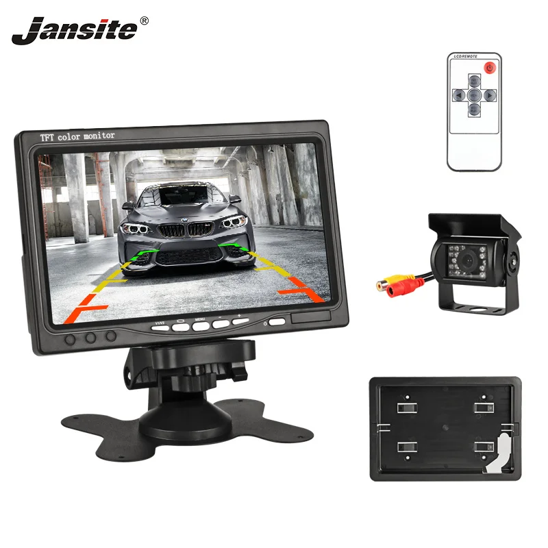 Jansite " проводной автомобильный монитор TFT lcd Автомобильный монитор заднего вида помощь при парковке 18 светодиодный ИК Водонепроницаемая резервная камера для седана грузовика